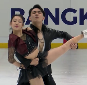 岸本彩良&田村篤彦　JGPバンコク2024　フリーダンス演技　(解説：英語 )